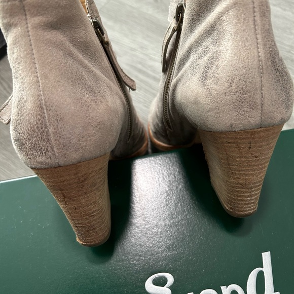 Paul Green Malibu Brushed Smoke Leather Ankle Boots with Chunky Heel - Picture 4 of 8